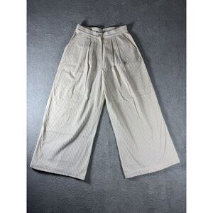 FORMING GNIMROF Wide-Leg Beige Ribbed 90S Y2K OVERSIZED Pleated womens Trousers